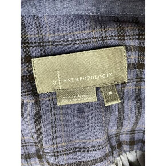 Anthropologie Melody Women's Dress Shift Mini Velvet Split Neck Boho M Blue - Picture 5 of 9